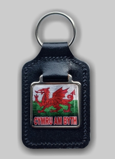 Welsh flag Cymru am Byth faux keyring